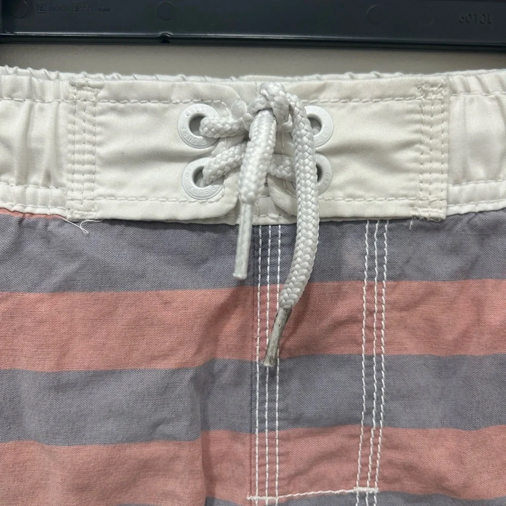 Gap Boy’s Swim Trunks Size Small 6-7 Red Navy Stripes Bathing Suit Bottoms Liner